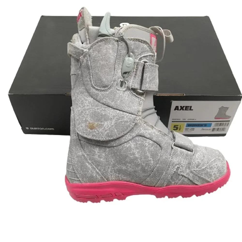 NEW Burton Axel Womens Snowboard Boots! Gray Pink Trim  Size 5.5  Blemishes